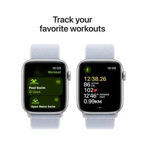 Фото: Смарт годинник Apple Watch Series SE 2 2024 GPS 44mm Silver Aluminium Case with Blue Cloud Sport Loop (MXET3) № 6 | KTC