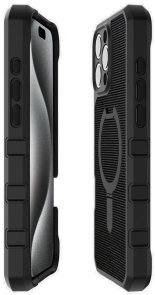 for iPhone 16 Pro Max - FORCE R NYLON W with MagSafe Black