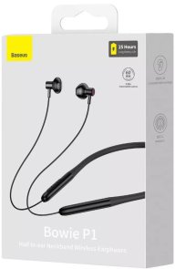 Гарнітура Baseus Bowie P1 Half In-ear Neckband Black (NGPB000001)