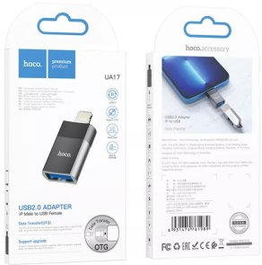 Перехідник Hoco UA17 Lightning / USB-A Black