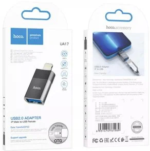 Фото: Перехідник Hoco UA17 Lightning / USB-A Black № 4 | KTC