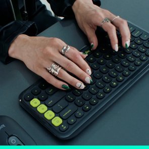 Клавіатура компактна Logitech Pop Icon Keys Wireless Graphite/Green (920-013157)