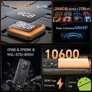 Фото: Смартфон Oukitel G1 6/256GB Black (6931940757874) № 3 | KTC