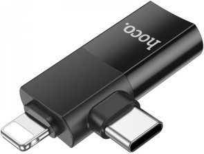 Перехідник Hoco Lightning/UCB-C / USB-A Black