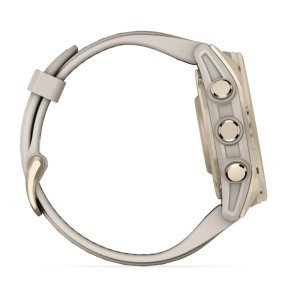 Смарт годинник Garmin Fenix 8 - 43mm Amoled Sapphire Soft Gold with Fog Gray/Dark Sandstone Silicone Band (010-02903-11)