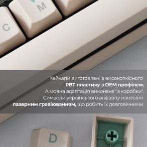 Клавіатура Ducky One 3 TKL Cherry MX Brown ENG/UKR Matcha Cream (DKON2187-BUAPXМAEGGC1)