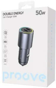 Фото: Автомобільний зарядний пристрій Proove Double Energy 50W metal gray (ACDE50022206) № 5 | KTC
