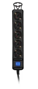 Фото: Мережевий фільтр 2E U05ES15M1.5BK 5/1.5m Black (2E-U05ES15M1.5BK) № 2 | KTC