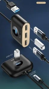 Фото: USB-хаб Baseus Square 4in1 Black (CAHUB-AY01) № 5 | KTC