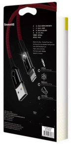 Кабель Baseus C-shaped Light Intelligent Power-off AM / Lightning 1m Red (CALCD-09)