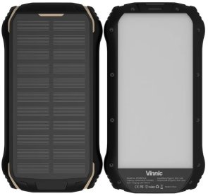 Батарея універсальна Vinnic SACA PEAK Solar 20000mAh IP65 15W Black (VPSPB-FL20)