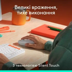 Фото: Миша Logitech POP Mouse with emoji Wireless Off White (910-007411) № 5 | KTC