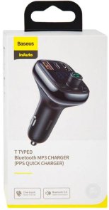 FM-трансмітер + АЗП Baseus T typed S-13 Black (CCMT000101)