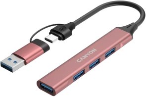 USB-хаб Canyon DS-02 Pink (CNS-TDS02P)