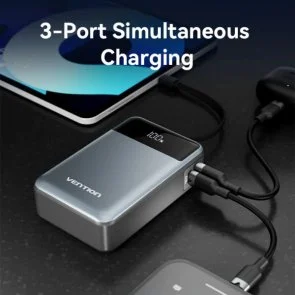 Фото: Батарея універсальна Vention 20000mAh 65W Black Built-in USB-C (FHYB0) № 4 | KTC