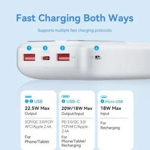 Фото: Батарея універсальна Vention 20000mAh 22.5W Black (FHLB0) № 6 | KTC