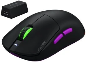 Фото: Миша Hator Quasar 3 Ultra 8K Wireless Black/Violet (HTM770) № 2 | KTC
