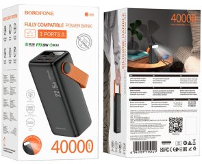 Батарея універсальна BOROFONE BJ66 Magnifico 40000mAh 22.5W Black (6941991115141)