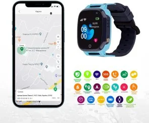 Фото: Смарт годинник AmiGo GO008 MILKY GPS WIFI Blue (GO008 Blue) № 7 | KTC