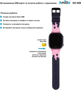 Фото: Смарт годинник AmiGo GO008 MILKY GPS WIFI Pink (GO008 Pink) № 6 | KTC