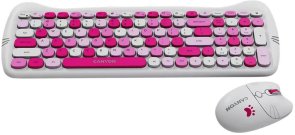 Комплект клавіатура+миша Canyon HSET-W6 Kitty Edition Wireless Pink (CNS-HSETW6PK)