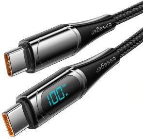 Кабель Essager LED Digital Display 100W Type-C / Type-C 2m Black (ES-XCTT1-YDA01)