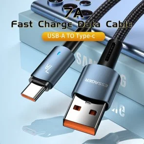 Фото: Кабель Essager Sunset 7A AM / Type-C 2m Black (EXC7A-CGA01-P) № 6 | KTC