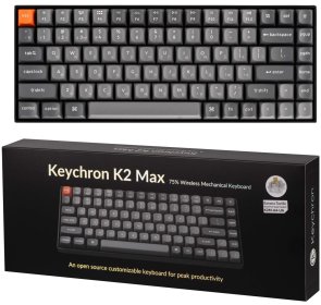 Клавіатура Keychron K2 Max 84Key K Super Banana QMK White Led UKR/ENG WL/BT/USB Black (K2M-A4-UA)