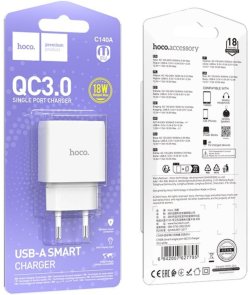 Зарядний пристрій Hoco C140A Smart 18W White (6942007627795)
