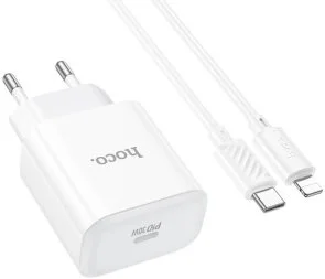 Фото: Зарядний пристрій Hoco C76A Pro Majestic 30W White with Type-C/Lightning (6942007616317) № 3 | KTC