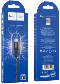 Фото: Кабель Hoco X50 2.4A AM / Lightning 1m Black (6931474734198) № 3 | KTC