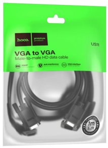 Кабель Hoco US11 VGA / VGA 1m Black (6942007628204)