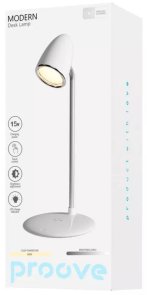 Настільна лампа з бездротовою зарядкою Proove Modern white
