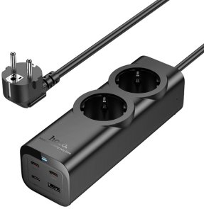 Мережевий фільтр Hoco NS10 Wisdom 4xUSB 2/2m Black (6942007638500)