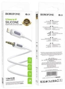 Фото: Перехідник BOROFONE BL20 Lightning M / Jack 3.5mm 1m White (6941991114403) № 3 | KTC