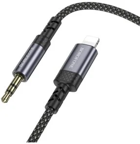 Фото: Перехідник BOROFONE BL24 Lightning M / Jack 3.5mm 1m Metal Grey (6941991118975) № 2 | KTC
