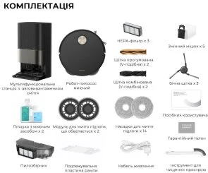 Фото: Робот-пилосос Dreame Bot X50 Ultra Complete Black (RLX85CE-4-BL) № 24 | KTC