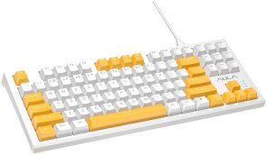 Клавіатура Aula F3032 KRGD Brown ENG/UKR White (6948391201757)