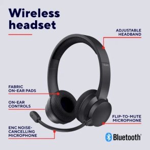 Гарнітура накладна Trust Ayda Wireless ENC, Black