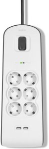 Мережевий фільтр Belkin BSV604VF2M-V2 6/2m 2xUSB White