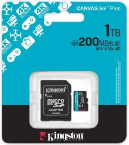 Фото: FLASH пам'ять Kingston Canvas Go Plus UHS-I U3 V30 A2 Micro SDXC 1TB with adapter (SDCG4/1TB) № 3 | KTC