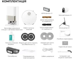 Фото: Робот-пилосос Dreame Bot X50 Ultra Complete White (RLX85CE-4-WH) № 24 | KTC