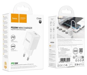 Зарядний пристрій Hoco C146A Charm PD 20W White (6942007630245)