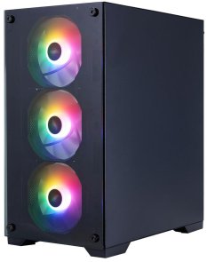 Корпус 1stPlayer X2-M-BK-4F7 Black with window