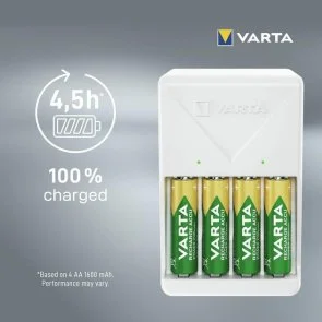 Фото: Зарядний пристрій Varta Plug Charger with 4xAA 2100mAh (57657101451) № 6 | KTC