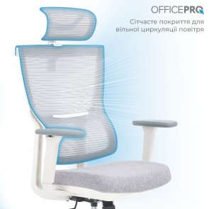 Крісло OfficePro Elegant OC600 White/Light Gray (OC600-W-LG-LG)