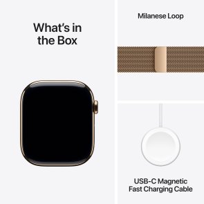 Смарт годинник Apple Watch Series 10 GPS Cellular - 46mm Gold Titanium Case with Gold Milanese Loop - S/M (MC7T4)