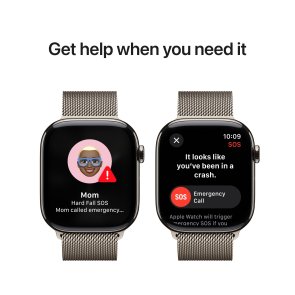 Смарт годинник Apple Watch Series 10 GPS Cellular - 42mm Natural Titanium Case with Natural Milanese Loop (MWXF3)