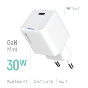 Фото: Зарядний пристрій ColorWay GaN Mini PD 30W White (CW-CHS054PD-WT) № 8 | KTC