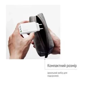Фото: Зарядний пристрій ColorWay GaN Mini 65W White (CW-CHS058PD-WT) № 11 | KTC